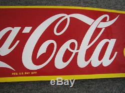 Vintage Coca-cola Delivery Truck Porcelain Roof Topper Sign 50-1/2