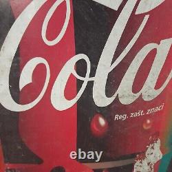 VINTAGE COCA COLA LARGE TIN ADVERTISING SIGN 80's Yugoslavia
