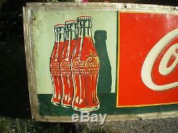 Vintage Coca Cola Sign Early Coke Advertising 1923 Metal Large