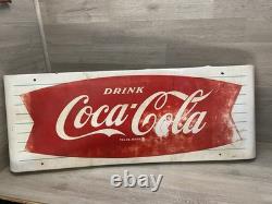 VINTAGE COCA-COLA SIGN OF GOOD TASTE CURVED FISHTAIL SIGN 1950S-60S 43x16