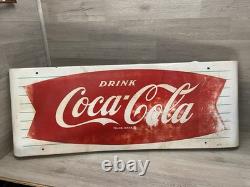 VINTAGE COCA-COLA SIGN OF GOOD TASTE CURVED FISHTAIL SIGN 1950S-60S 43x16