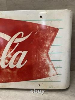 VINTAGE COCA-COLA SIGN OF GOOD TASTE CURVED FISHTAIL SIGN 1950S-60S 43x16