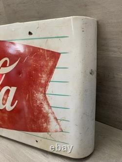 VINTAGE COCA-COLA SIGN OF GOOD TASTE CURVED FISHTAIL SIGN 1950S-60S 43x16