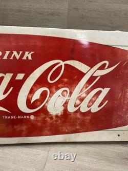 VINTAGE COCA-COLA SIGN OF GOOD TASTE CURVED FISHTAIL SIGN 1950S-60S 43x16