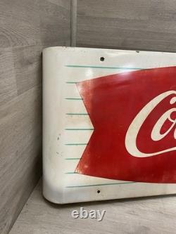 VINTAGE COCA-COLA SIGN OF GOOD TASTE CURVED FISHTAIL SIGN 1950S-60S 43x16