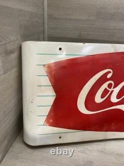 VINTAGE COCA-COLA SIGN OF GOOD TASTE CURVED FISHTAIL SIGN 1950S-60S 43x16