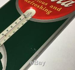 VINTAGE COCA COLA THERMOMETER SIGN Advertising Silhouette Girl 1939 Original VGC