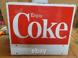 VINTAGE Coca Cola Enjoy Coke Case Display Metal Sign Display A