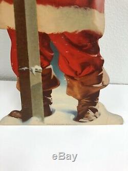 VINTAGE Coca-Cola Santa Claus Christmas Cardboard Stand Up Advertising Sign 1955