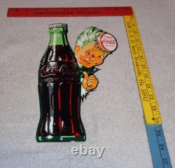 VINTAGE DRINK COCA COLA With SPRITE BOY & BOTTLE 12 METAL SODA, GASOLINE OIL SIGN
