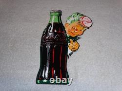 VINTAGE DRINK COCA COLA With SPRITE BOY & BOTTLE 12 METAL SODA, GASOLINE OIL SIGN