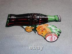 VINTAGE DRINK COCA COLA With SPRITE BOY & BOTTLE 12 METAL SODA, GASOLINE OIL SIGN