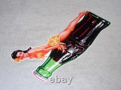 VINTAGE DRINK COCA COLA With WOMAN? & BOTTLE 14 METAL COKE SODA GASOLINE OIL SIGN