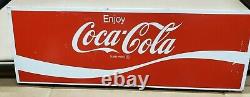 VINTAGE Enjoy Coca Cola 6 Pack Case Display Metal Sign Display