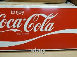 VINTAGE Enjoy Coca Cola 6 Pack Case Display Metal Sign Display