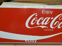 VINTAGE Enjoy Coca Cola 6 Pack Case Display Metal Sign Display