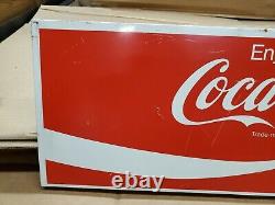 VINTAGE Enjoy Coca Cola 6 Pack Case Display Metal Sign Display