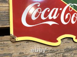 VINTAGE FOUNTAIN SERVICE Drink COCA-COLA SODA POP COKE PORCELAIN GAS OIL AD SIGN
