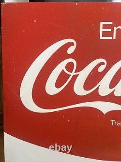 VINTAGE Metal Enjoy Coca Cola Advertising Sign Panel 36x24