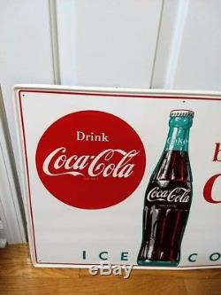 VINTAGE NOS 1960's COCA COLA THINGS GO BETTER WITH COKE SODA BUTTON SIGN