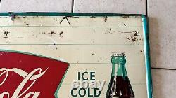 VINTAGE ORIGINAL 1950's COCA COLA SIGN OF GOOD TASTE FISHTAIL LOGO SIGN 55x32