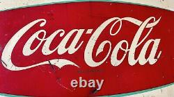 VINTAGE ORIGINAL 1950's COCA COLA SIGN OF GOOD TASTE FISHTAIL LOGO SIGN 55x32