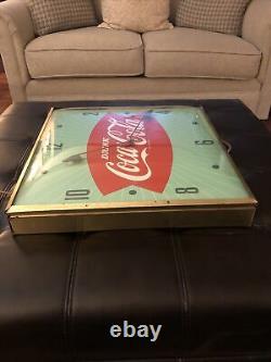 VINTAGE ORIGINAL 1959 COCA COLA FISHTAIL PAM ADVERTISING CLOCK SIGN Man-Cave