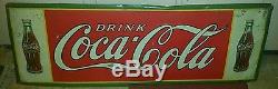VINTAGE RARE 1933 LARGE METAL COKE SIGN COCA-COLA COLLECTIBLE ADVERTISING 4 FT