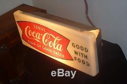 Vintage Serve Coca-cola Fishtail Dualite Light Up Sign
