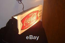 Vintage Serve Coca-cola Fishtail Dualite Light Up Sign