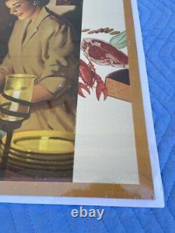 VINTAGE SERVE COCA COLA SO EASY CARDBOARD SIGN 20 x 36 HORIZONTAL 1950's