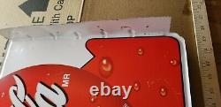 VINTAGE Spanish Coca Cola Bottle Flange METAL SIGN siempre come frutas y verdura