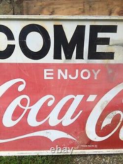 VINTAGE Tin Enjoy Coca Cola Sign