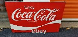 VINTAGE Tin enjoy Coca Cola Sign panel 36 x 24 1B