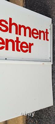 VINTAGE Tin enjoy coca cola refreshment center drive in Menu Board Sign 21 x 45