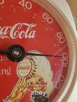 VINTAGE coca cola sprite boy Thermometer Sign