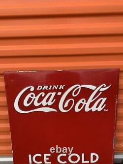 VINTAGE enjoy Coca Cola Sign Embossed