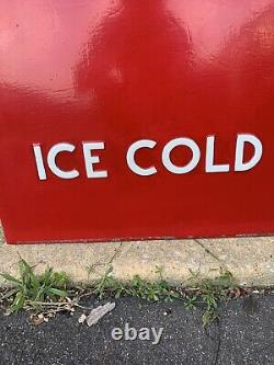 VINTAGE enjoy Coca Cola Sign Embossed