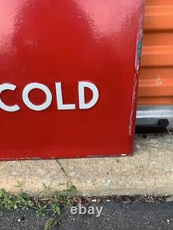 VINTAGE enjoy Coca Cola Sign Embossed