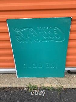 VINTAGE enjoy Coca Cola Sign Embossed