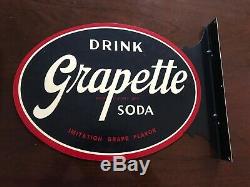 VIntage Antique GRAPETTE Soda Coke Advertising FLANGE Stout Sign Co. NEAR MINT
