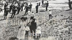 VTG 24x36 B&W Poster Sized PHOTO Image 1910 TRAIN STATION & COCA COLA Signs COA
