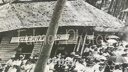 VTG 24x36 B&W Poster Sized PHOTO Image 1910 TRAIN STATION & COCA COLA Signs COA