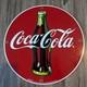 VTG Coca Cola Plate Porcelain Coke Sign Gas Station Pump 4 Holder Spots 12