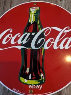 VTG Coca Cola Plate Porcelain Coke Sign Gas Station Pump 4 Holder Spots 12