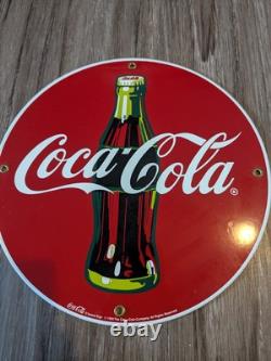 VTG Coca Cola Plate Porcelain Coke Sign Gas Station Pump 4 Holder Spots 12