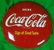 VTG Drink Coca Cola 16 Button Porcelain Sign of Good Taste COKE AM80 Metal RARE
