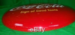 VTG Drink Coca Cola 16 Button Porcelain Sign of Good Taste COKE AM80 Metal RARE