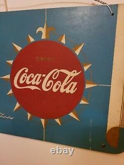 Very Rare 1940s Coca Cola World War II Wooden Torpedo Boat Sign by Kay Displays