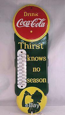 Very Rare Vintage Porcelain Coke Thermometer 394-t